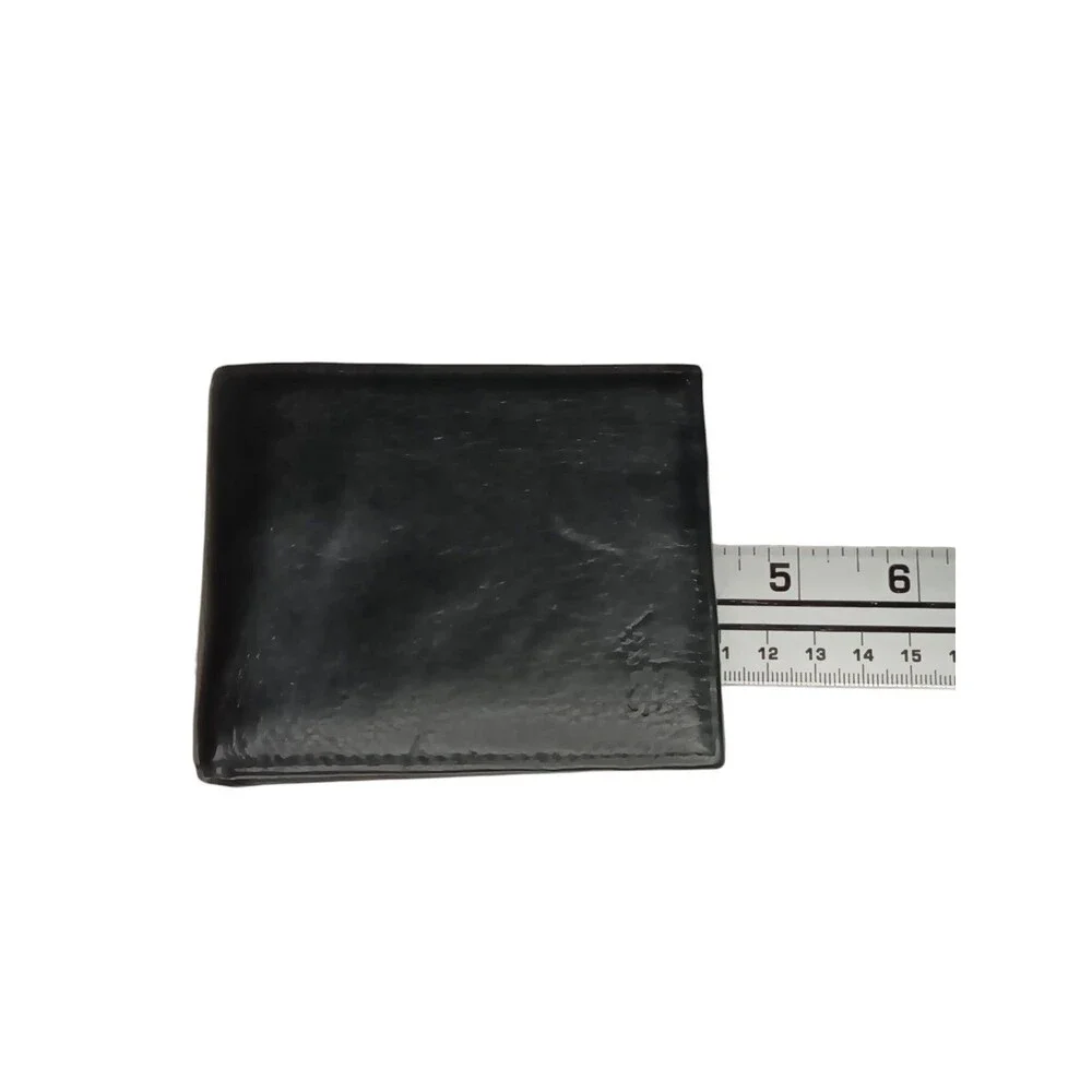 Polo Ralph Lauren Black Pebbled Leather Bifold Wallet with Embossed Pony Logo